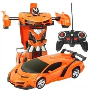 Transformer Voiture/Robot avec télécommande sans fil et chargeur électrique