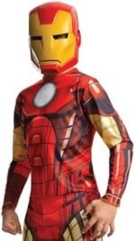 Déguisement Classique Iron Man Enfant - Costume Combinaison Rouge et Jaune et Masque - Pour Halloween, Carnaval – Image 2