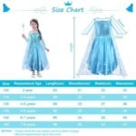 Robe Elsa Enfant de Princesse, Elsa Costume Princesse avec 4 Accessoires - Deguisement frozen – Image 4
