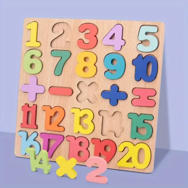 puzzle en bois – Chiffres assortis pour les enfants – Jouets Montessori