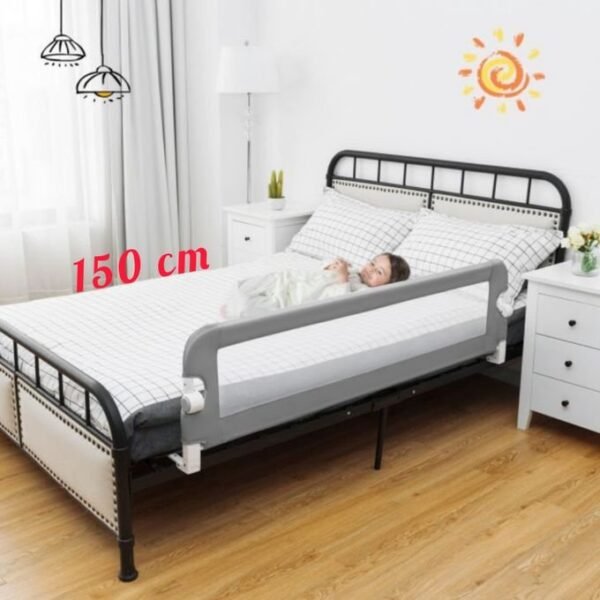 Barrière protection bébé de 150 cm pour lit bébés