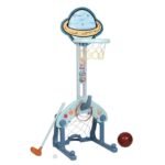 Centre d'Activités Bébé 4-en-1 Spatial 🚀 - Basketball 🏀, Football ⚽, Golf ⛳ & Anneaux - Hauteur Ajustable – Image 5