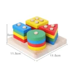 Set de 4 Jeux d'Éveil en Bois Colorés - Xylophone, Anneaux, Tri de Formes & Puzzle Animal – Image 7