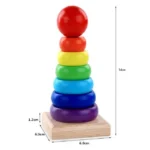Set de 4 Jeux d'Éveil en Bois Colorés - Xylophone, Anneaux, Tri de Formes & Puzzle Animal – Image 8