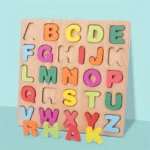 puzzle en bois – Alphabet, chiffres assortis pour les enfants – Jouets Montessori – Image 2