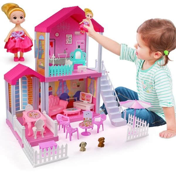 Maison de rêve pour filles, maison de poupée avec lumière, Cabane pour filles de 3 à 12 ans