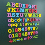 104 Lettres de l’alphabet et chiffres à aimants, jouets éducatifs pour enfants, bébé maternelle enseignement précoce matériel pédagogique.
