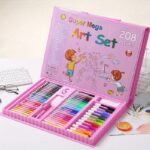 Ensemble de 208 stylos de dessin, kit de peinture artistique, crayons de couleur, crayons aquarelle, blocs de peinture aquarelle – Image 4