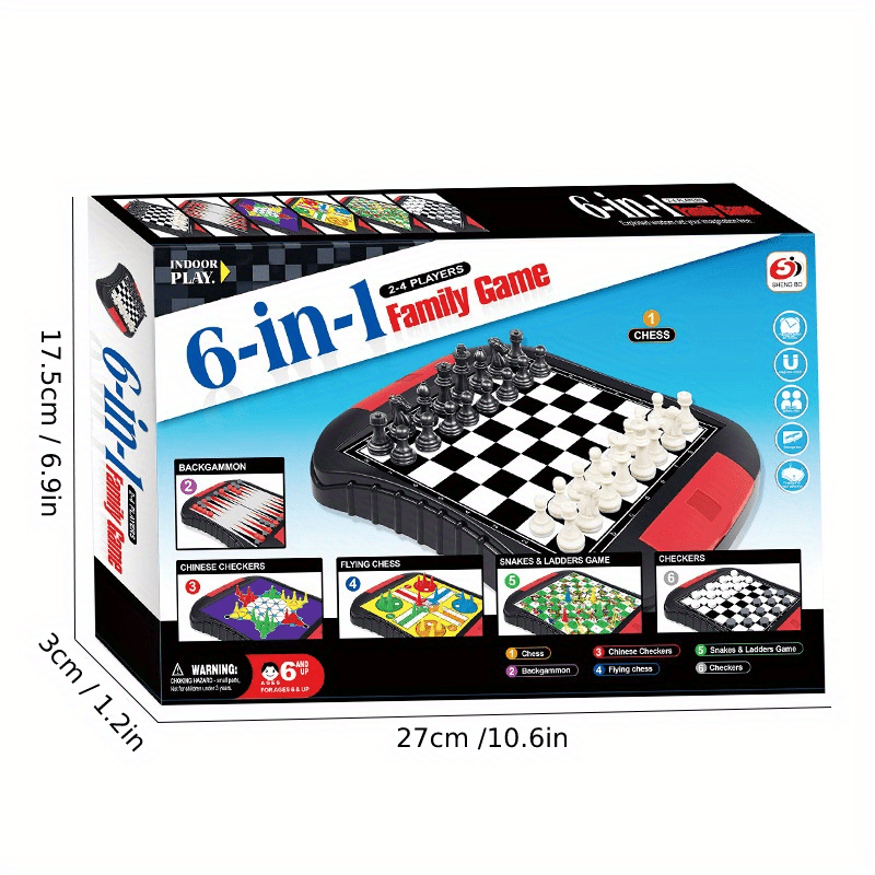 1718354448062-37bb77746b574f51b073cae32677e2d4-goods.png Jeu de Famille 6-en-1 - Échecs Classiques, Ludo, Backgammon & Plus – Image 1