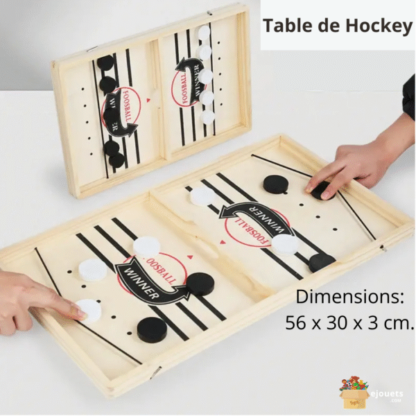 Jeu de hockey rapide en bois - Jeu interactif 2 en 1 pour parents, enfants, petits et grands