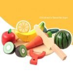 Jeu de Fruits à Découper en Bois - 8 Pièces - Avec Sac de Rangement - Jouet d'Imitation Educatif – Image 2