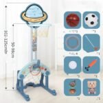 Centre d'Activités Bébé 4-en-1 Spatial 🚀 - Basketball 🏀, Football ⚽, Golf ⛳ & Anneaux - Hauteur Ajustable – Image 6