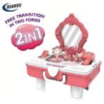 Coiffeuse 2-en-1 Transformable - Table de Maquillage et Valise de Jeu pour Enfants