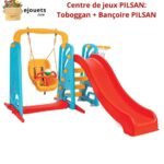 Ensemble toboggan et balançoire Pilsan, centre de jeux et d'activité pour crèche, école, villa, etc.