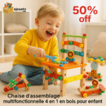 Chaise d'Assemblage Multifonctionnelle en Bois 🛠️ - Jeu de Construction Créatif 4-en-1
