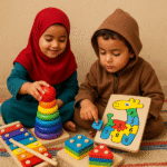 Set de 4 Jeux d'Éveil en Bois Colorés - Xylophone, Anneaux, Tri de Formes & Puzzle Animal – Image 9