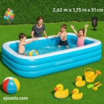 Piscine Gonflable bestway de Luxe – Rectangulaire 2,62 m x 1,75 m x 51 cm – Bleu Résistant et Confortable