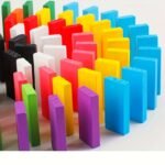 100 pièces de dominos en bois, Jouets de puzzle