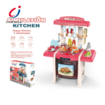 Ensemble de cuisine avec sons, lumières, cuisinière, vapeur évier et nourriture de jeu 38 PCS – Image 3