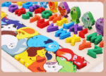 Puzzle magnétique 4 en 1 en Bois avec Chiffres et Animaux - Jeu de Pêche et d'Apprentissage – Image 4