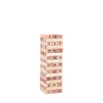 Tour Jenga en bois 54 blocs et 4 Domino de jeu – Image 5
