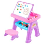Table à dessin rose pour enfants avec projecteur – Image 2