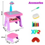 Table à dessin rose pour enfants avec projecteur – Image 5