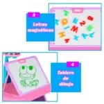 Table à dessin rose pour enfants avec projecteur – Image 6