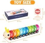 Ensemble de train à chenilles en bois avec apprentissage des chiffres, – Image 7