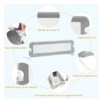 Barrière protection bébé de 150 cm pour lit bébés – Image 3