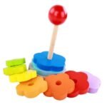 Tour arc-en-ciel en bois, puzzle pliable, jouets éducatifs pour tout-petits – Image 7