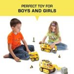 Jouets de construction de camion d'assemblage à monter soi-même 14 en 1 - Jouet d'excavatrice démontable - Jouets d'excavatrice 76 pièces avec tournevis et manuel d'instructions – Image 16