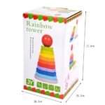 Tour arc-en-ciel en bois, puzzle pliable, jouets éducatifs pour tout-petits – Image 4