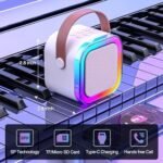 Machine de karaoké pour enfants et adultes, mini haut-parleur de karaoké Bluetooth portable avec 2 micros sans fil et lumière pour fête à la maison – Image 14