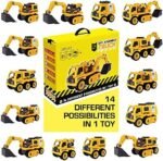 Jouets de construction de camion d'assemblage à monter soi-même 14 en 1 - Jouet d'excavatrice démontable - Jouets d'excavatrice 76 pièces avec tournevis et manuel d'instructions – Image 2