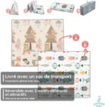 Tapis de Jeu pour Enfant 180x200x1,5cm Tapis de Sol XXL en Mousse Epais Pliable Reversible – Image 2