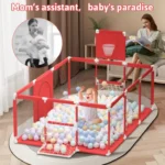 Bébé PlayPen Aire de jeux intérieure avec clôture de sécurité pour bébé + 50 Balles + Tapis d'eau gratuit – Image 2