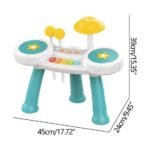 Jouet Musical Batterie et Piano Vert 18M+ – Huanger – Image 5