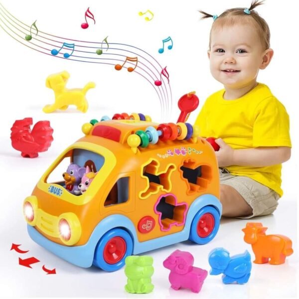 Puzzle de voiture électrique pour enfants, bus Happy Paradise, éducation précoce, jouet universel