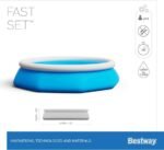 Psicine Bestway ronde autoportante 305 x 76 cm Fast Set avec pompe et filtre pour une meilleure économie d'eau – Image 10