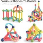 100 Bloc de Construction à Bâtons Magnétiques Montessori pour Enfant – Image 7