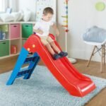 Toboggan pour enfant DOLU, pente pliable, échelle à 2 marches, plastique durable