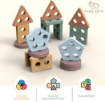 Jeu de Tri Couleurs Et Puzzle en Bois Jouets Éducatif pour les enfants – Image 4