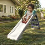 Toboggan Bébé Pliable et Compact avec fonction eau - Vert Menthe & Gris – Image 5