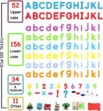 Kit ABC Lettres et Chiffres 253 pièces magnétiques avec Tableau magnétique double face et rangement – Image 9