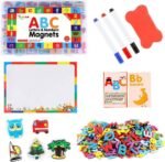 Kit ABC Lettres et Chiffres 253 pièces magnétiques avec Tableau magnétique double face et rangement – Image 3