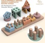 Jeu de Tri Couleurs Et Puzzle en Bois Jouets Éducatif pour les enfants – Image 2