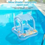 Bouée, Flotteur De Natation Gonflable Avec Pare Soleil Pour Bébés en enfants Bleu – Image 3