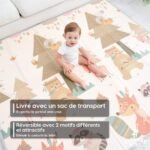 Tapis de Jeu pour Enfant 180x200x1,5cm Tapis de Sol XXL en Mousse Epais Pliable Reversible – Image 7