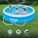 Psicine Bestway ronde autoportante 305 x 76 cm Fast Set avec pompe et filtre pour une meilleure économie d'eau – Image 3